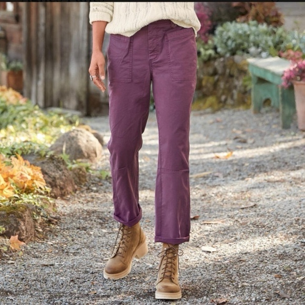 Sundance Plum Straight-Leg Utility Pants